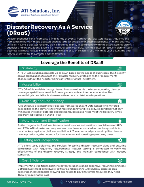 Get Our Disaster Recovery as a Service (DRaaS) Data Sheet