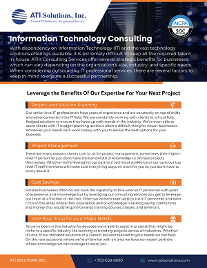 Get Our IT Consulting Data Sheet